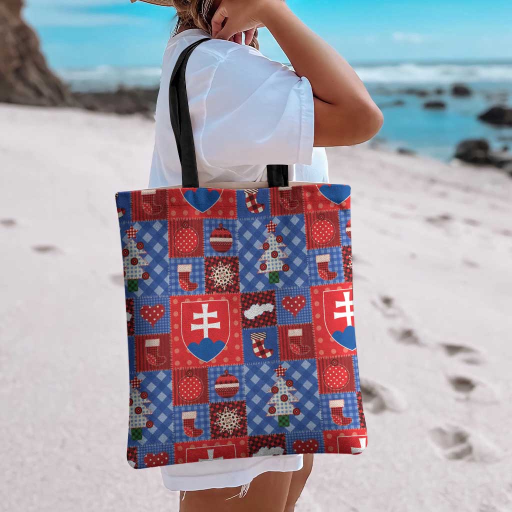 Slovakia Christmas Patchwork Tote Bag - Wonder Print Shop