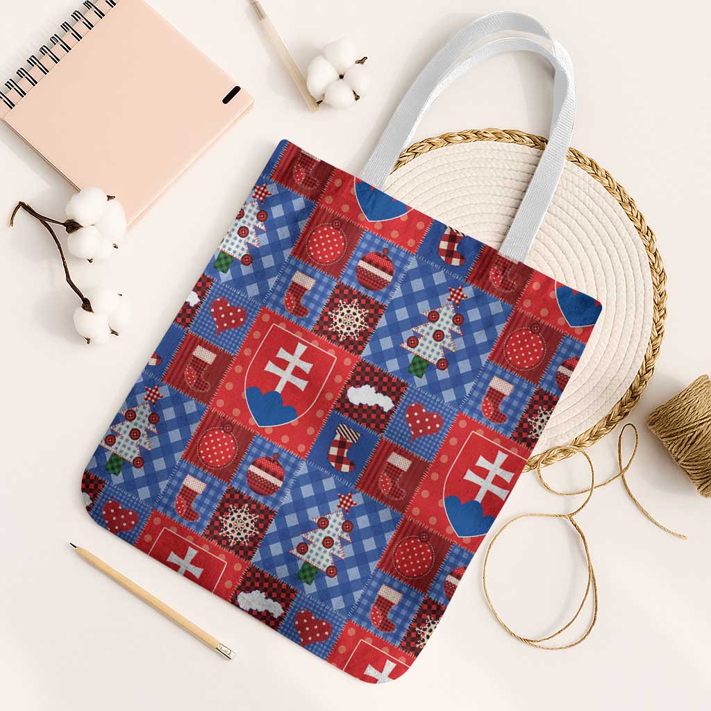 Slovakia Christmas Patchwork Tote Bag - Wonder Print Shop