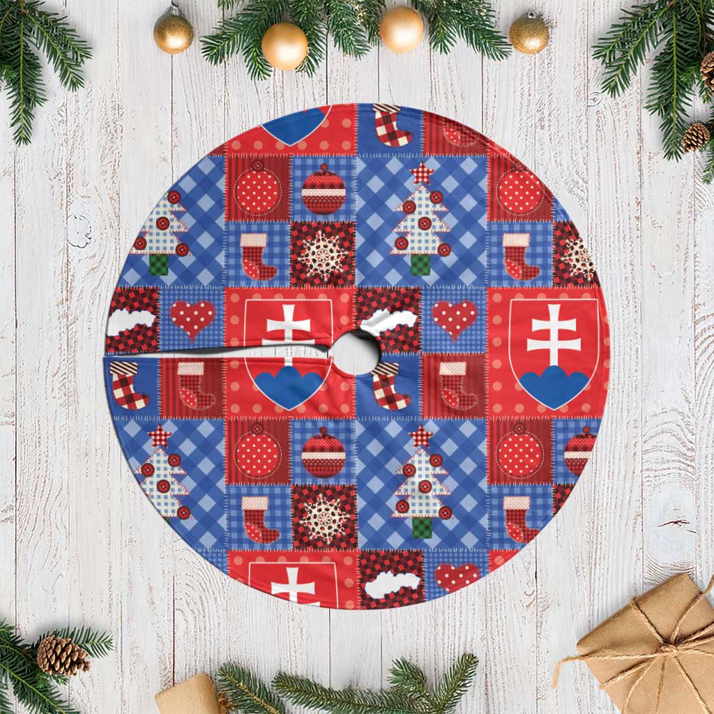Slovakia Christmas Patchwork Tree Skirt - Wonder Print Shop