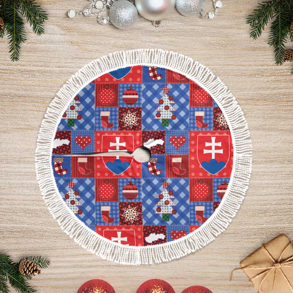 Slovakia Christmas Patchwork Tree Skirt - Wonder Print Shop