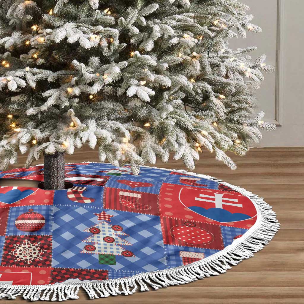 Slovakia Christmas Patchwork Tree Skirt - Wonder Print Shop