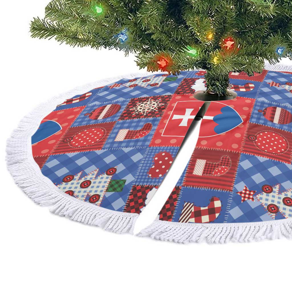 Slovakia Christmas Patchwork Tree Skirt - Wonder Print Shop