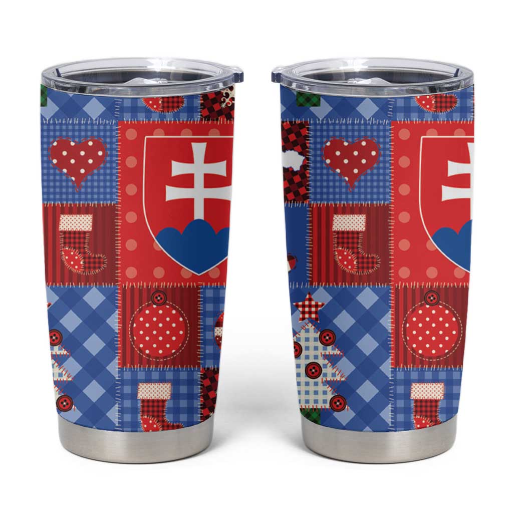Slovakia Christmas Patchwork Tumbler Cup - Wonder Print Shop