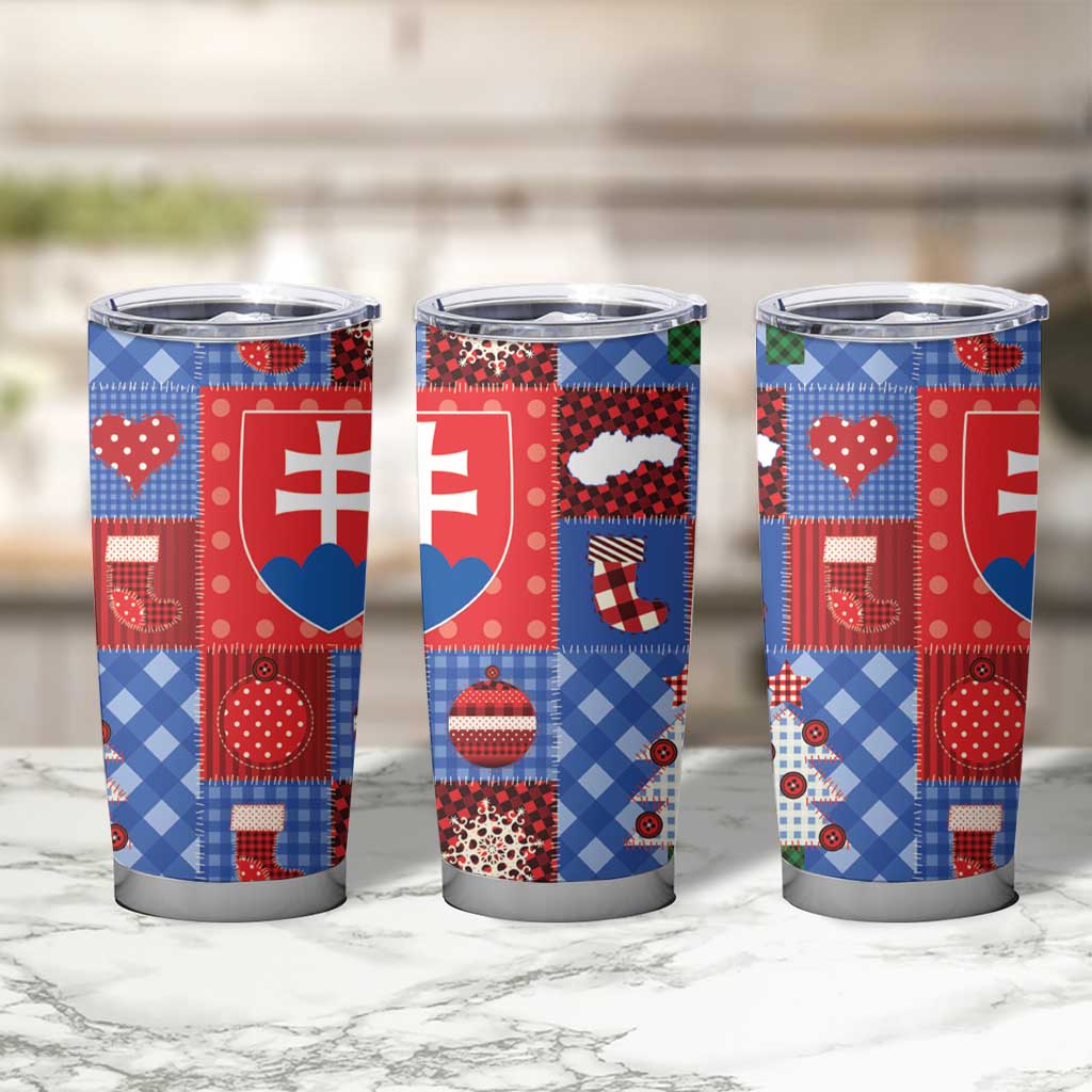 Slovakia Christmas Patchwork Tumbler Cup - Wonder Print Shop