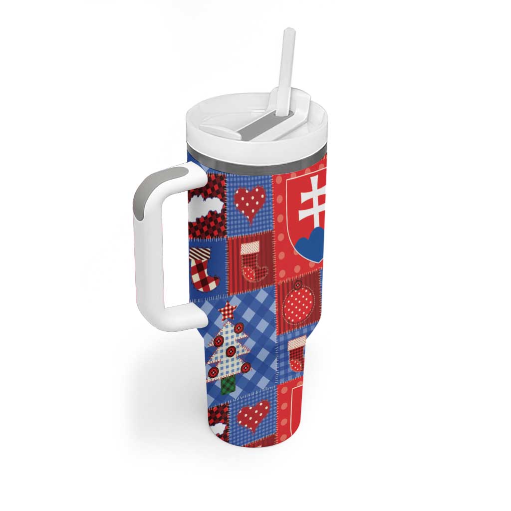 Slovakia Christmas Patchwork Tumbler With Handle - Wonder Print Shop