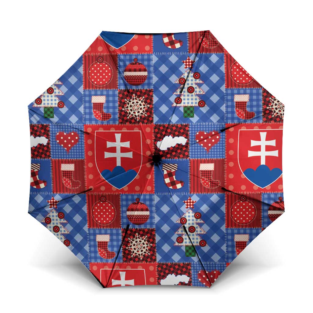 Slovakia Christmas Patchwork Umbrella - Wonder Print Shop
