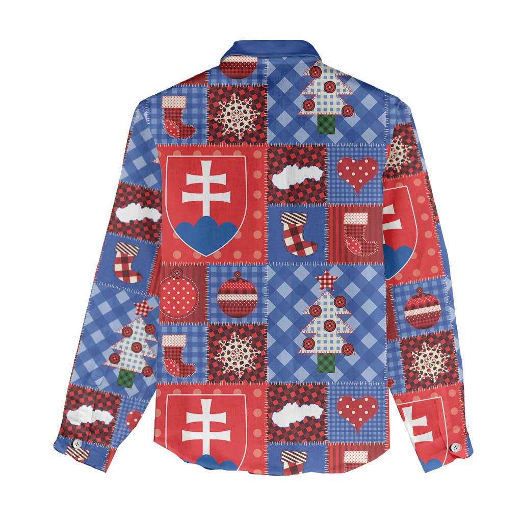 Slovakia Christmas Patchwork Women Casual Shirt - Wonder Print Shop