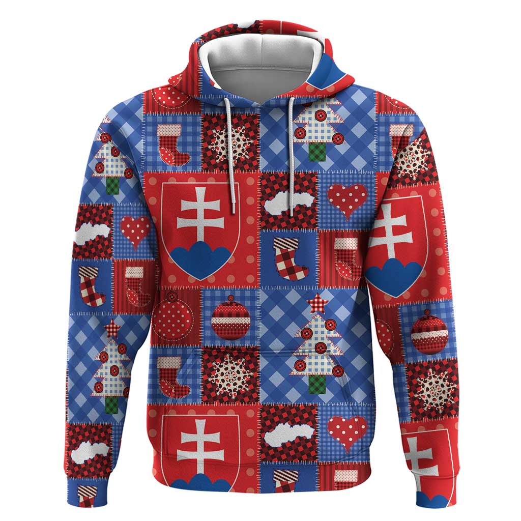 Slovakia Christmas Patchwork Zip Hoodie - Wonder Print Shop