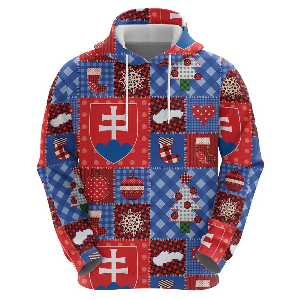 Slovakia Christmas Patchwork Zip Hoodie - Wonder Print Shop
