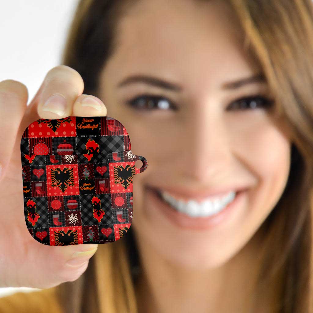 Albania Christmas Patchwork AirPods Case - Wonder Print Shop