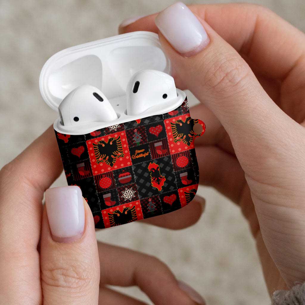 Albania Christmas Patchwork AirPods Case - Wonder Print Shop