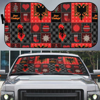 Albania Christmas Patchwork Auto Sun Shade - Wonder Print Shop