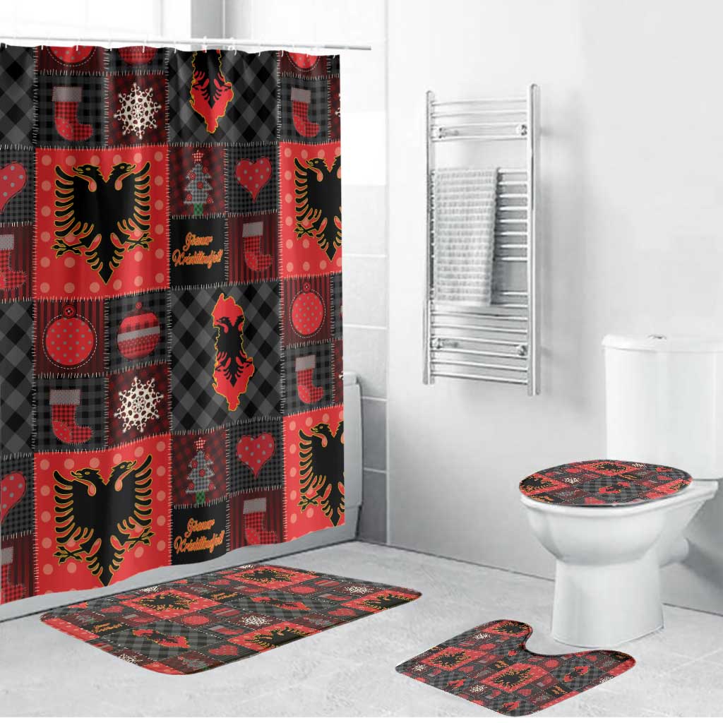 Albania Christmas Patchwork Bathroom Set - Wonder Print Shop