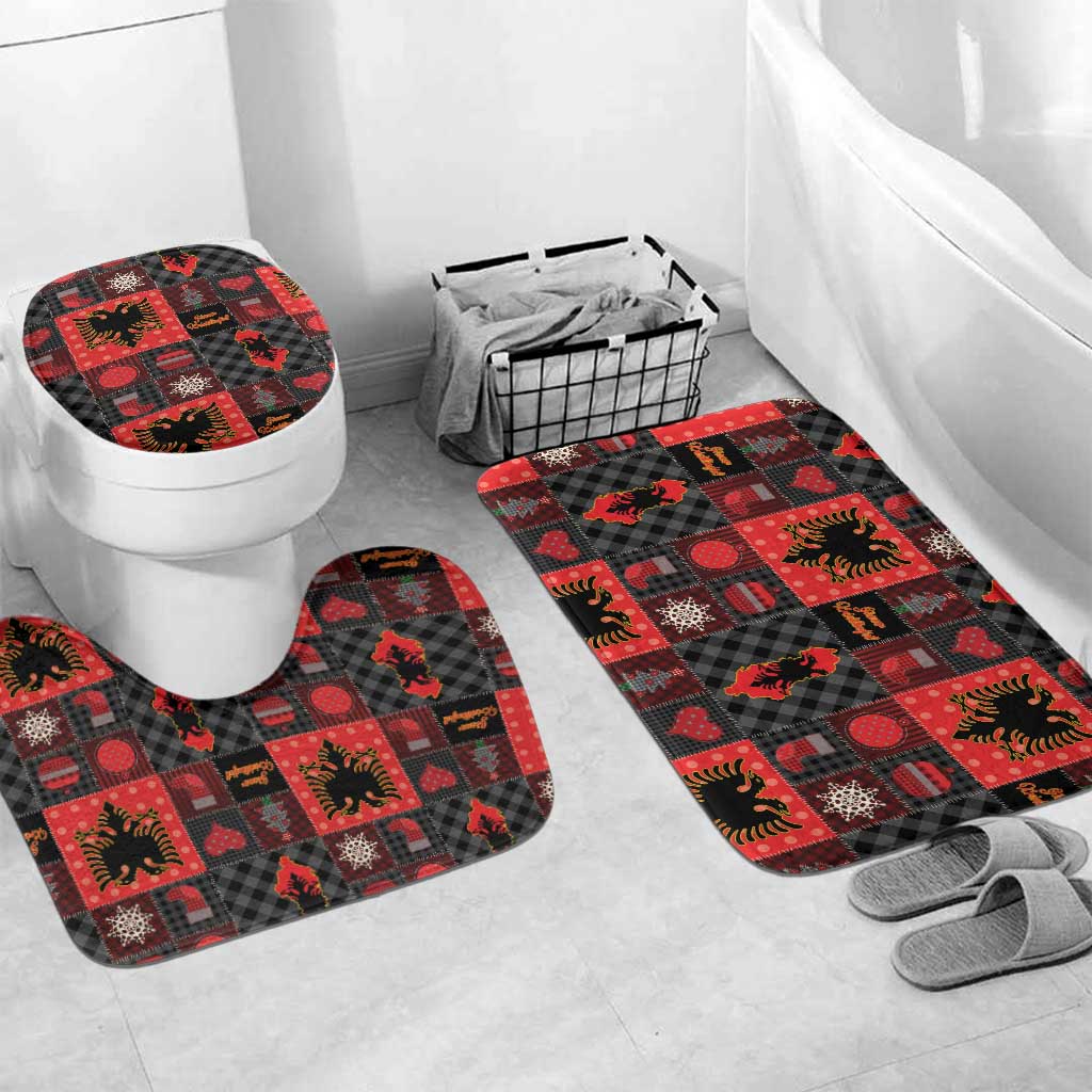 Albania Christmas Patchwork Bathroom Set - Wonder Print Shop