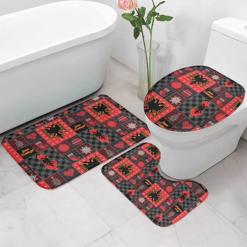 Albania Christmas Patchwork Bathroom Set - Wonder Print Shop