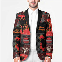 Albania Christmas Patchwork Blazer - Wonder Print Shop