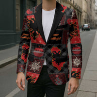 Albania Christmas Patchwork Blazer - Wonder Print Shop