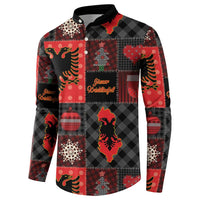 Albania Christmas Patchwork Button Sweatshirt - Wonder Print Shop
