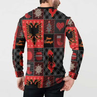Albania Christmas Patchwork Button Sweatshirt - Wonder Print Shop