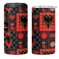 Albania Christmas Patchwork 4 in 1 Can Cooler Tumbler - Wonder Print Shop