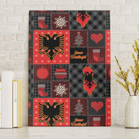 Albania Christmas Patchwork Canvas Wall Art - Wonder Print Shop
