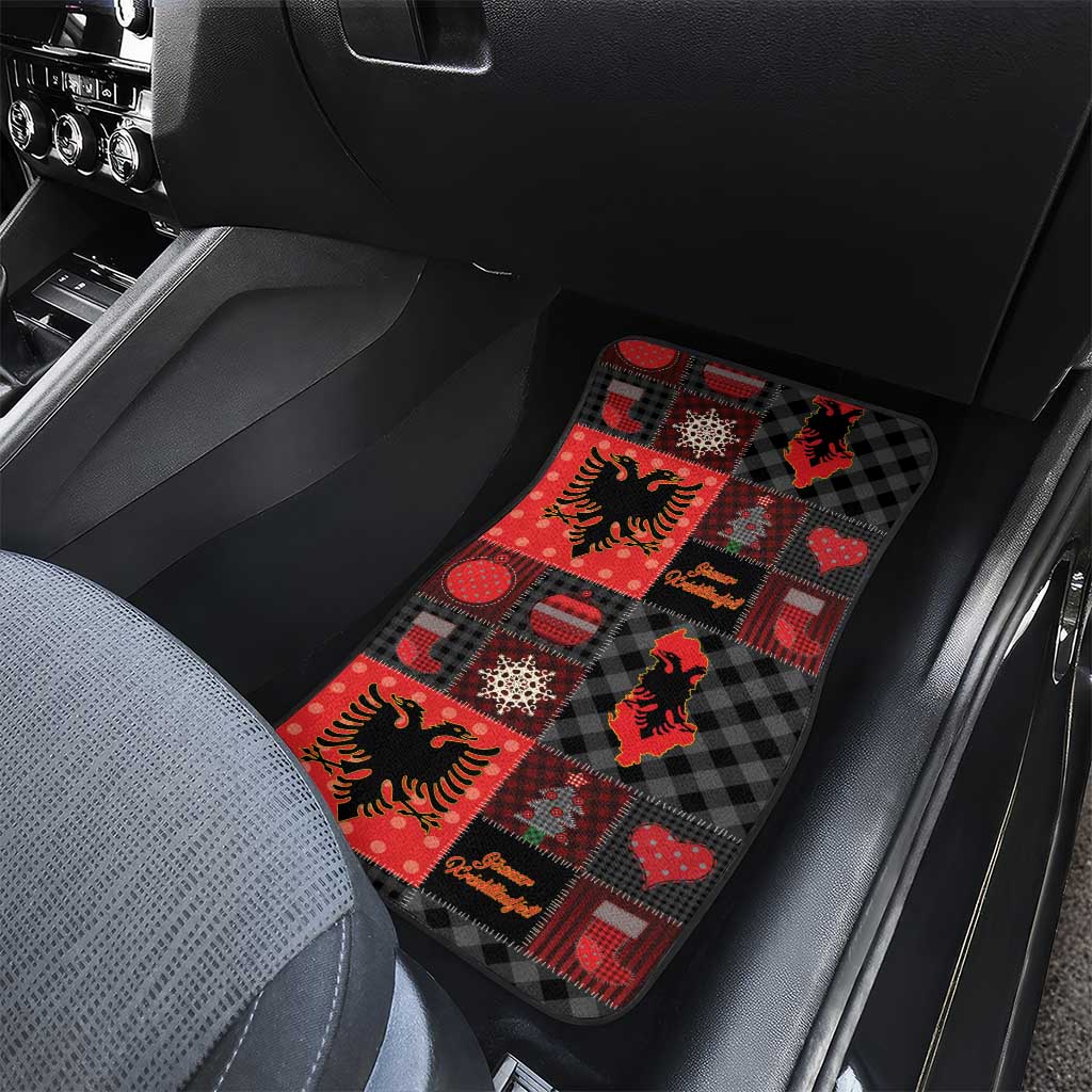 Albania Christmas Patchwork Car Mats - Wonder Print Shop