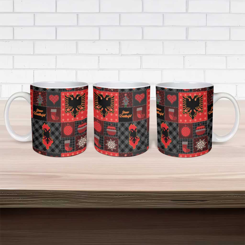 Albania Christmas Patchwork Ceramic Mug - Wonder Print Shop