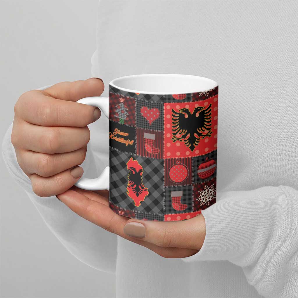Albania Christmas Patchwork Ceramic Mug - Wonder Print Shop