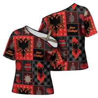 Albania Christmas Patchwork Cross Shoulder Shirt - Wonder Print Shop