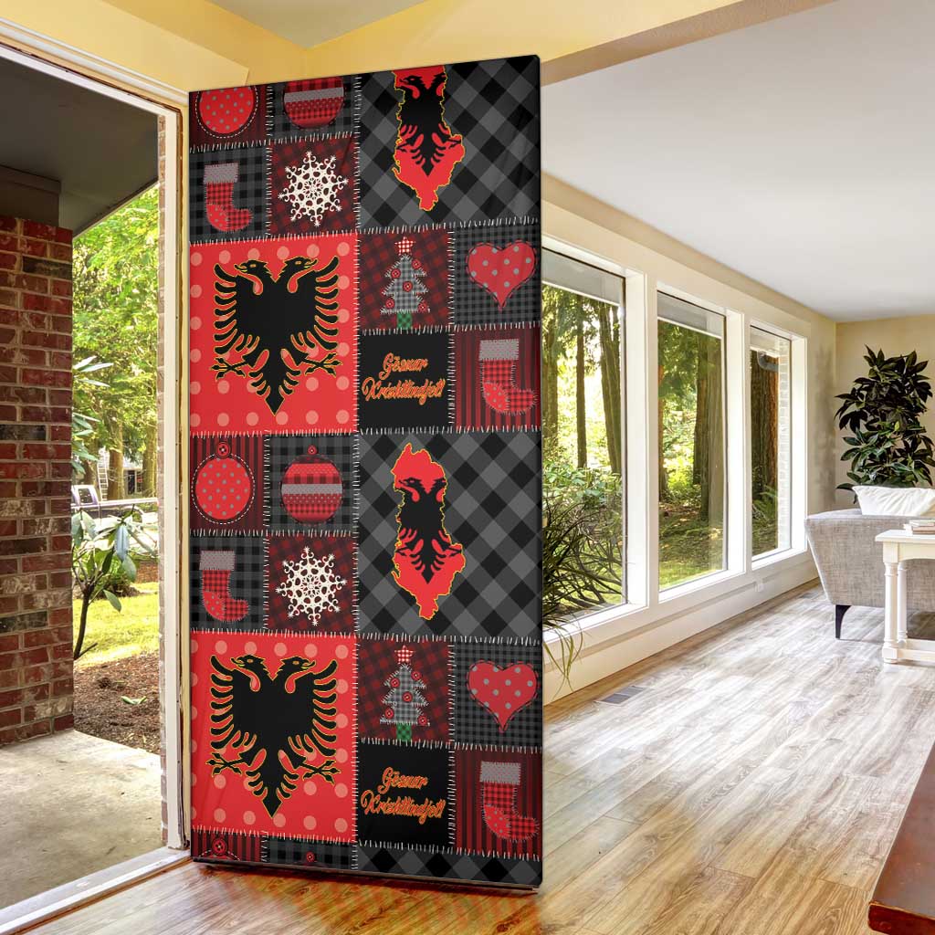 Albania Christmas Patchwork Door Cover - Wonder Print Shop