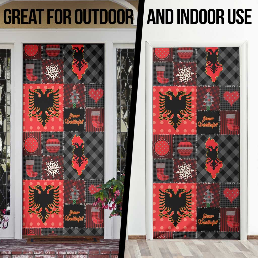Albania Christmas Patchwork Door Cover - Wonder Print Shop