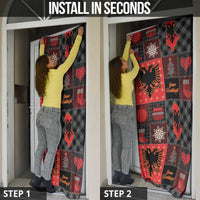 Albania Christmas Patchwork Door Cover - Wonder Print Shop