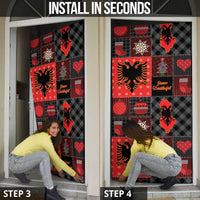 Albania Christmas Patchwork Door Cover - Wonder Print Shop