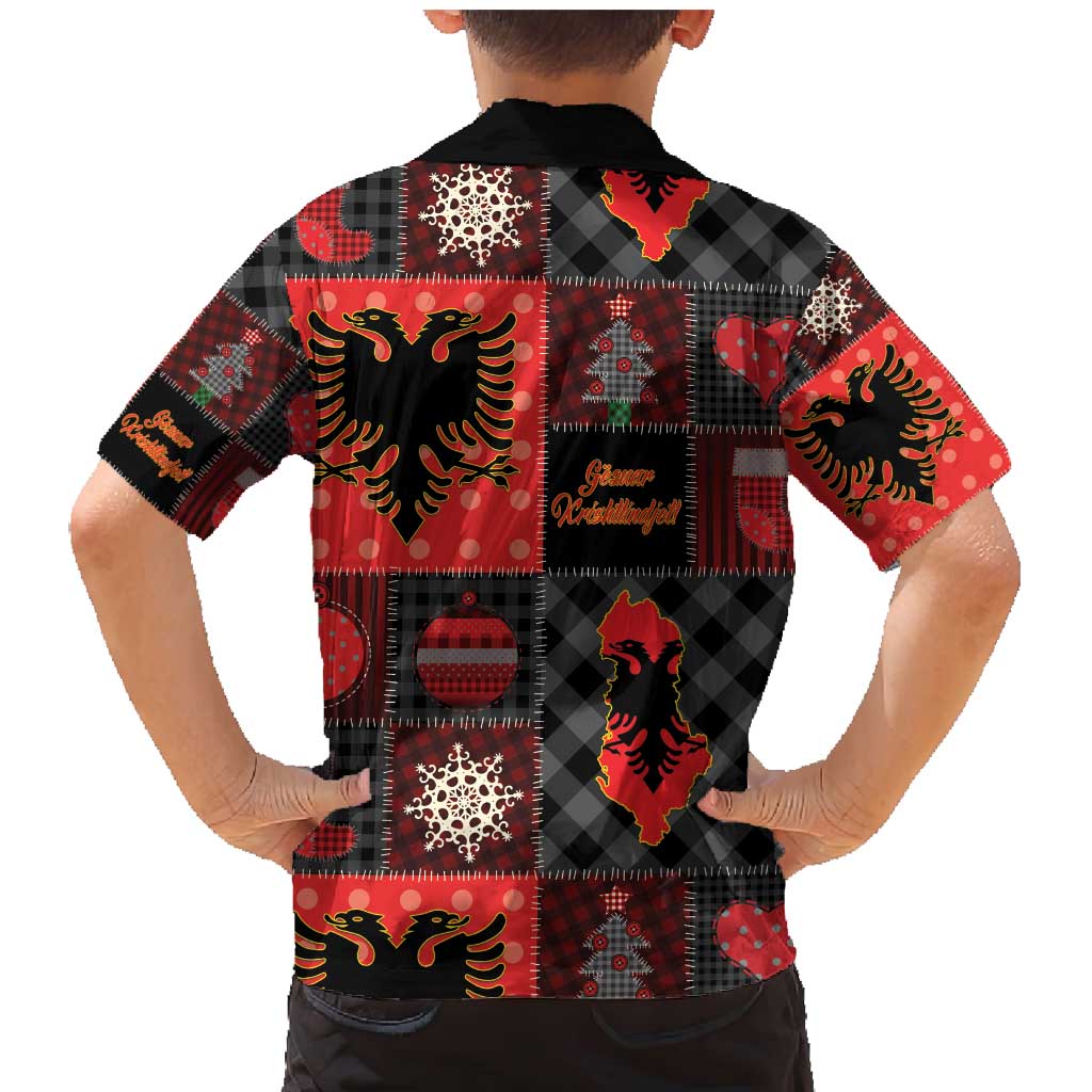 Albania Christmas Patchwork Family Matching Mermaid Dress and Hawaiian Shirt - Wonder Print Shop