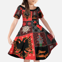 Albania Christmas Patchwork Family Matching Mermaid Dress and Hawaiian Shirt - Wonder Print Shop