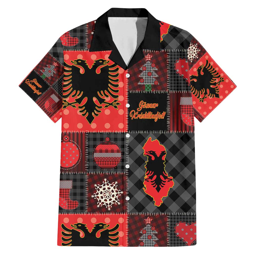 Albania Christmas Patchwork Family Matching Mermaid Dress and Hawaiian Shirt - Wonder Print Shop