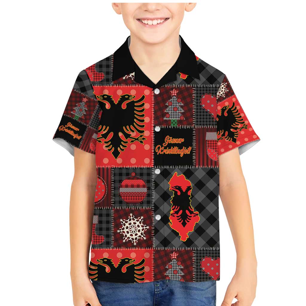 Albania Christmas Patchwork Family Matching Mermaid Dress and Hawaiian Shirt - Wonder Print Shop