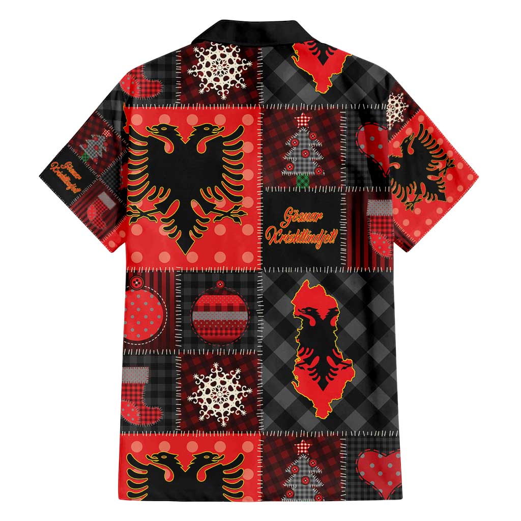 Albania Christmas Patchwork Family Matching Summer Maxi Dress and Hawaiian Shirt - Wonder Print Shop