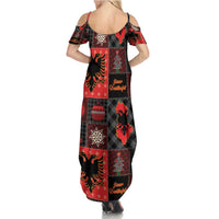 Albania Christmas Patchwork Family Matching Summer Maxi Dress and Hawaiian Shirt - Wonder Print Shop