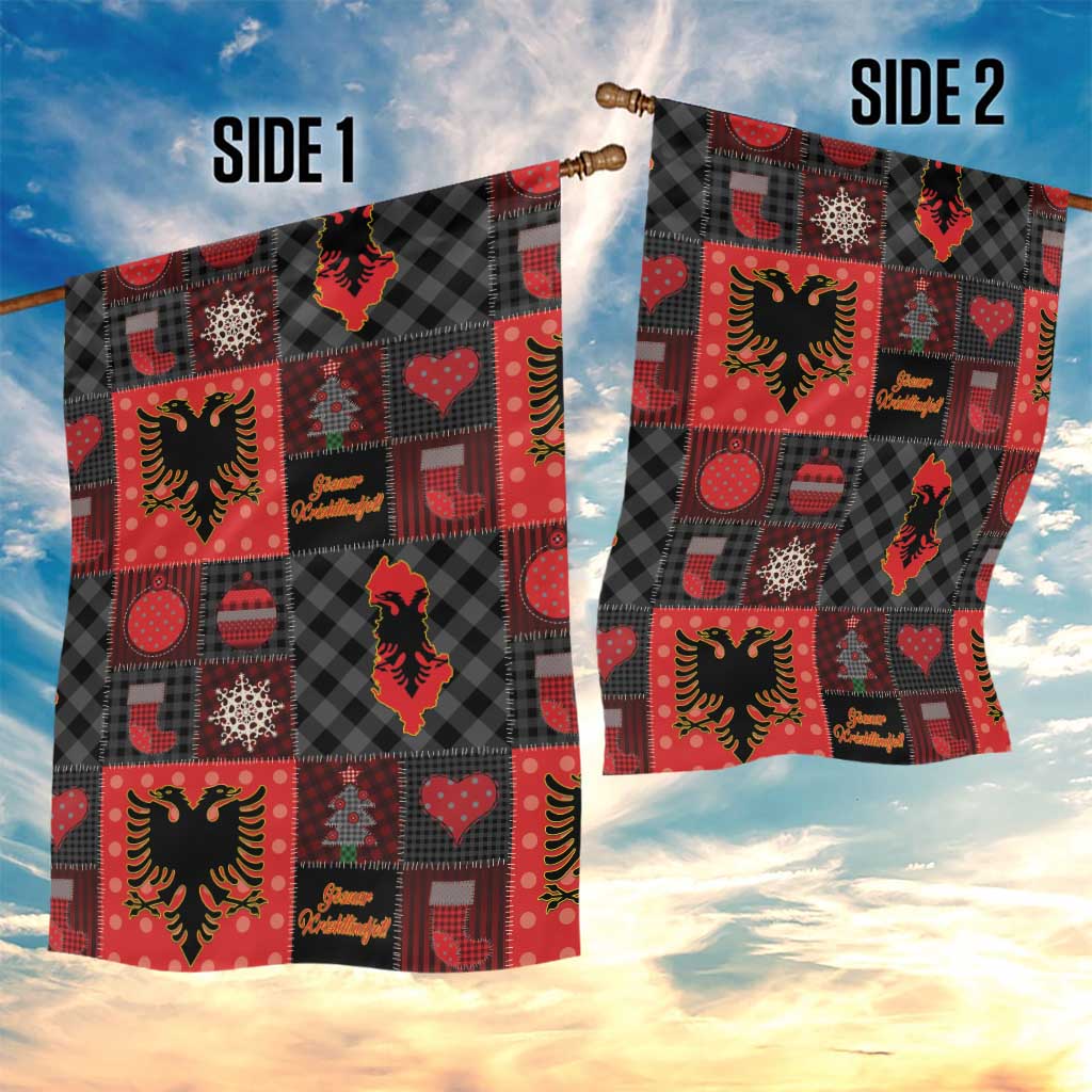 Albania Christmas Patchwork Garden Flag - Wonder Print Shop