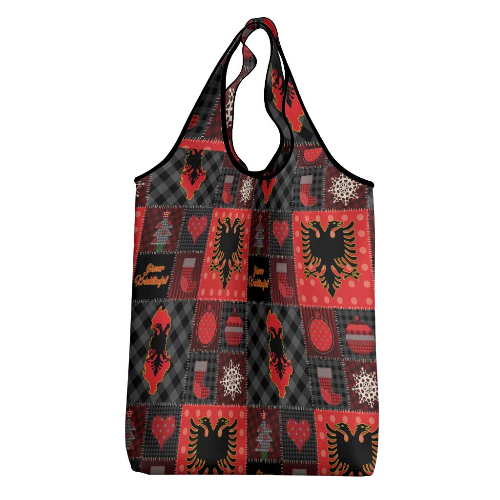 Albania Christmas Patchwork Grocery Bag - Wonder Print Shop
