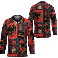 Albania Christmas Patchwork Hockey Jersey - Wonder Print Shop
