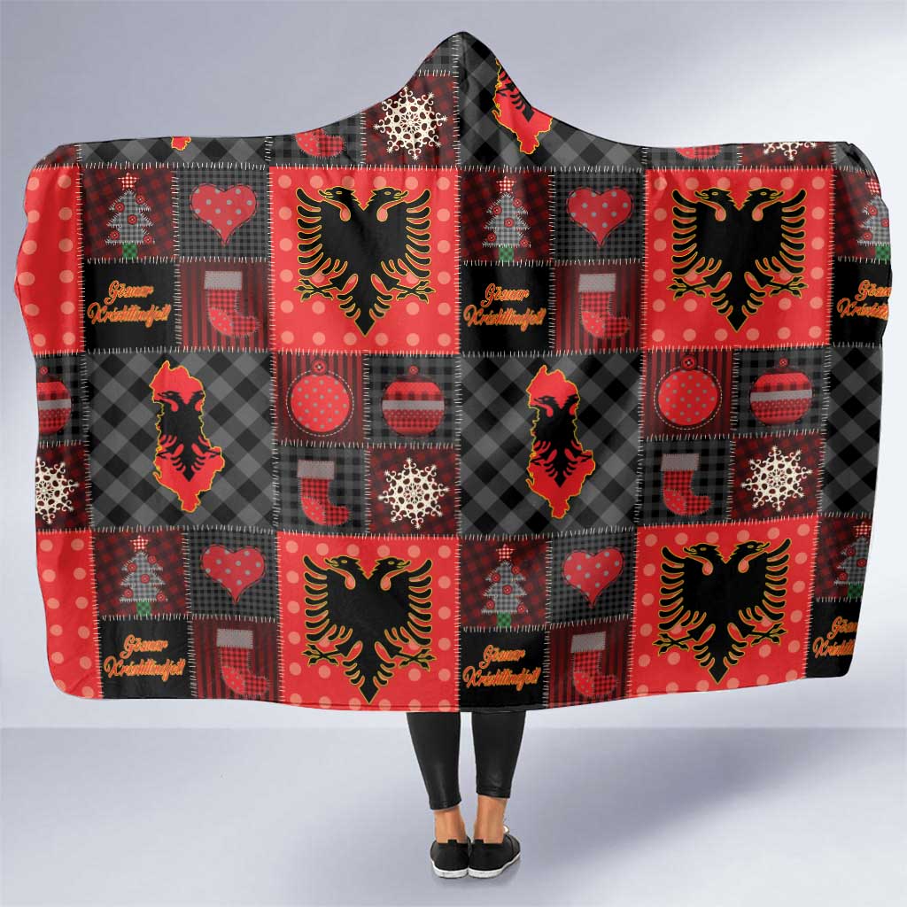 Albania Christmas Patchwork Hooded Blanket - Wonder Print Shop