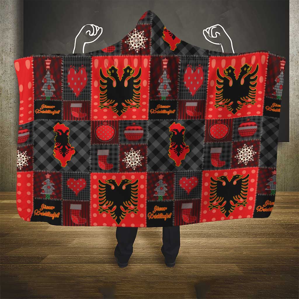 Albania Christmas Patchwork Hooded Blanket - Wonder Print Shop