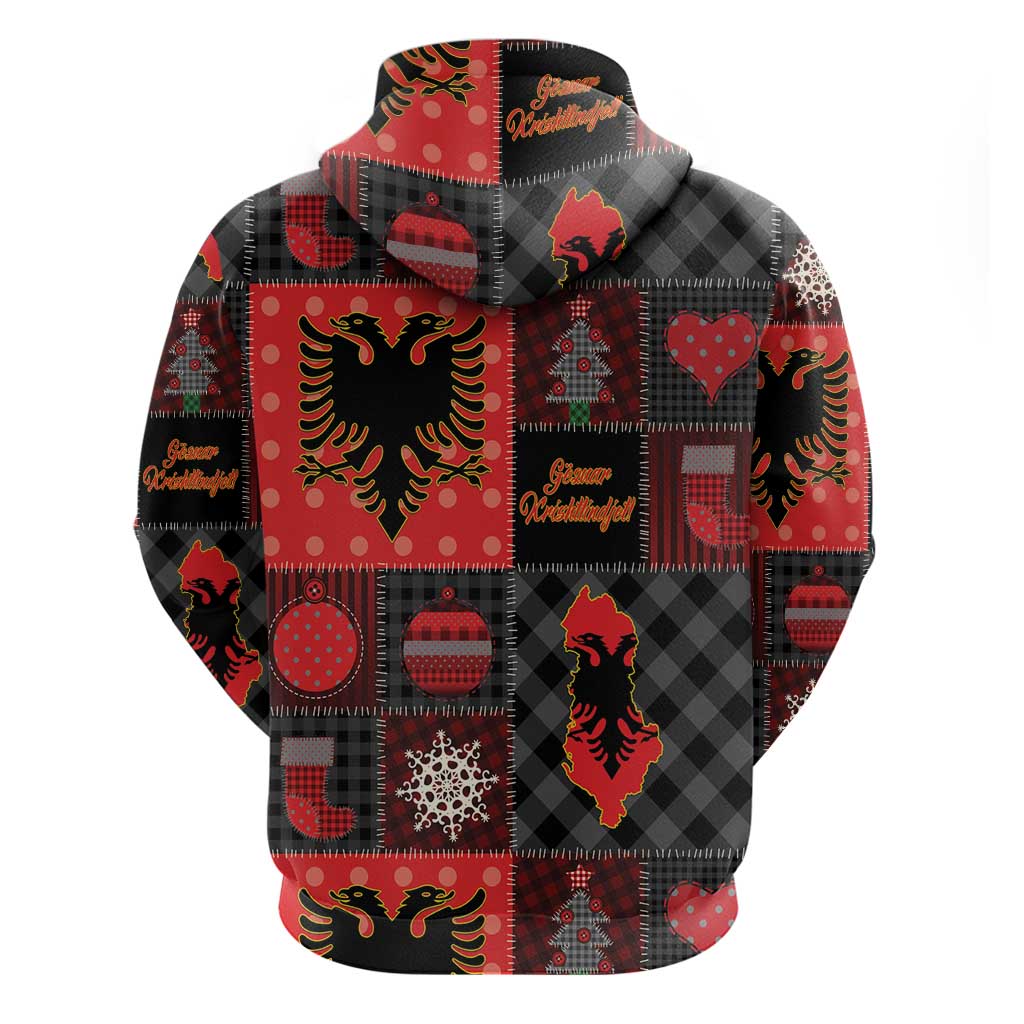 Albania Christmas Patchwork Hoodie - Wonder Print Shop