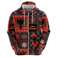 Albania Christmas Patchwork Hoodie - Wonder Print Shop