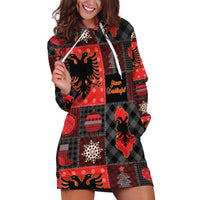 Albania Christmas Patchwork Hoodie Dress - Wonder Print Shop