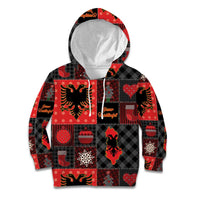 Albania Christmas Patchwork Kid Hoodie - Wonder Print Shop