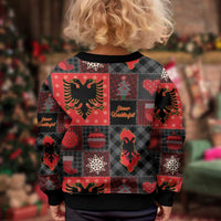 Albania Christmas Patchwork Kid Ugly Christmas Sweater - Wonder Print Shop