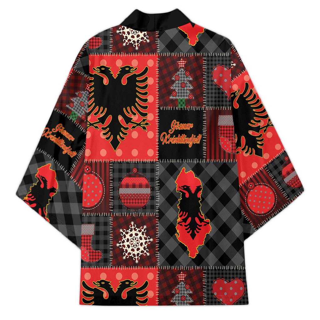 Albania Christmas Patchwork Kimono - Wonder Print Shop